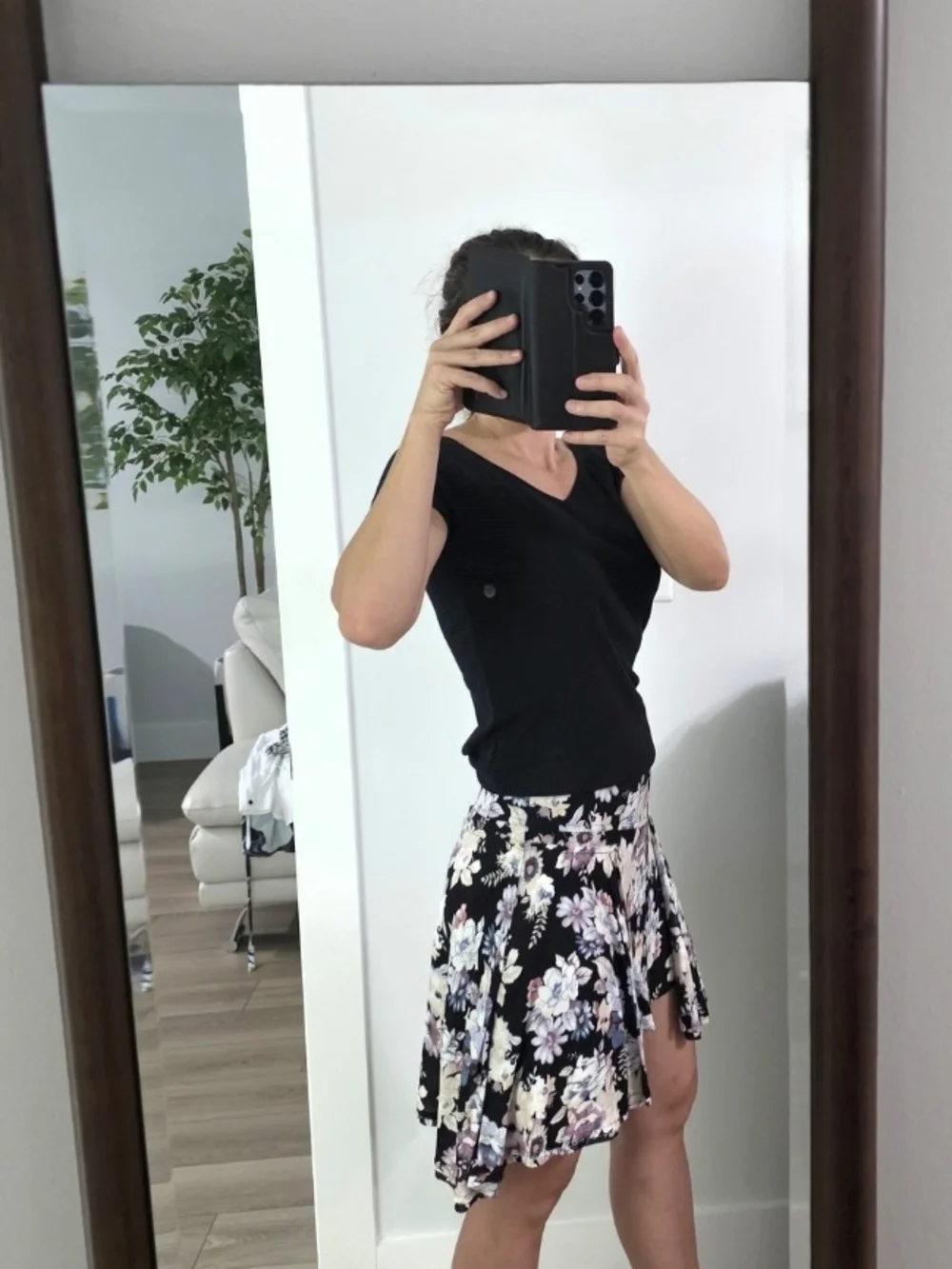 Free People Floral Pleated Pastel Assymetrical High Low Mini Skirt